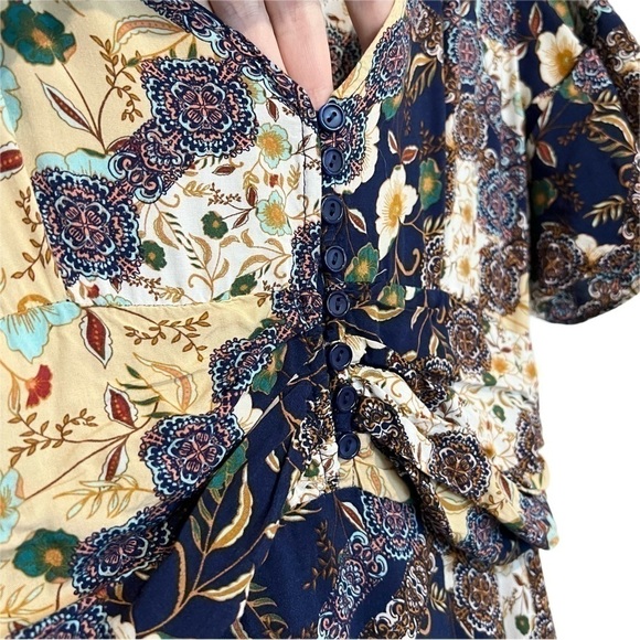 Abel the Label Anthropologie Bohemian Mixed Print Ghandi Maxi Dress Size Small - Picture 7 of 11